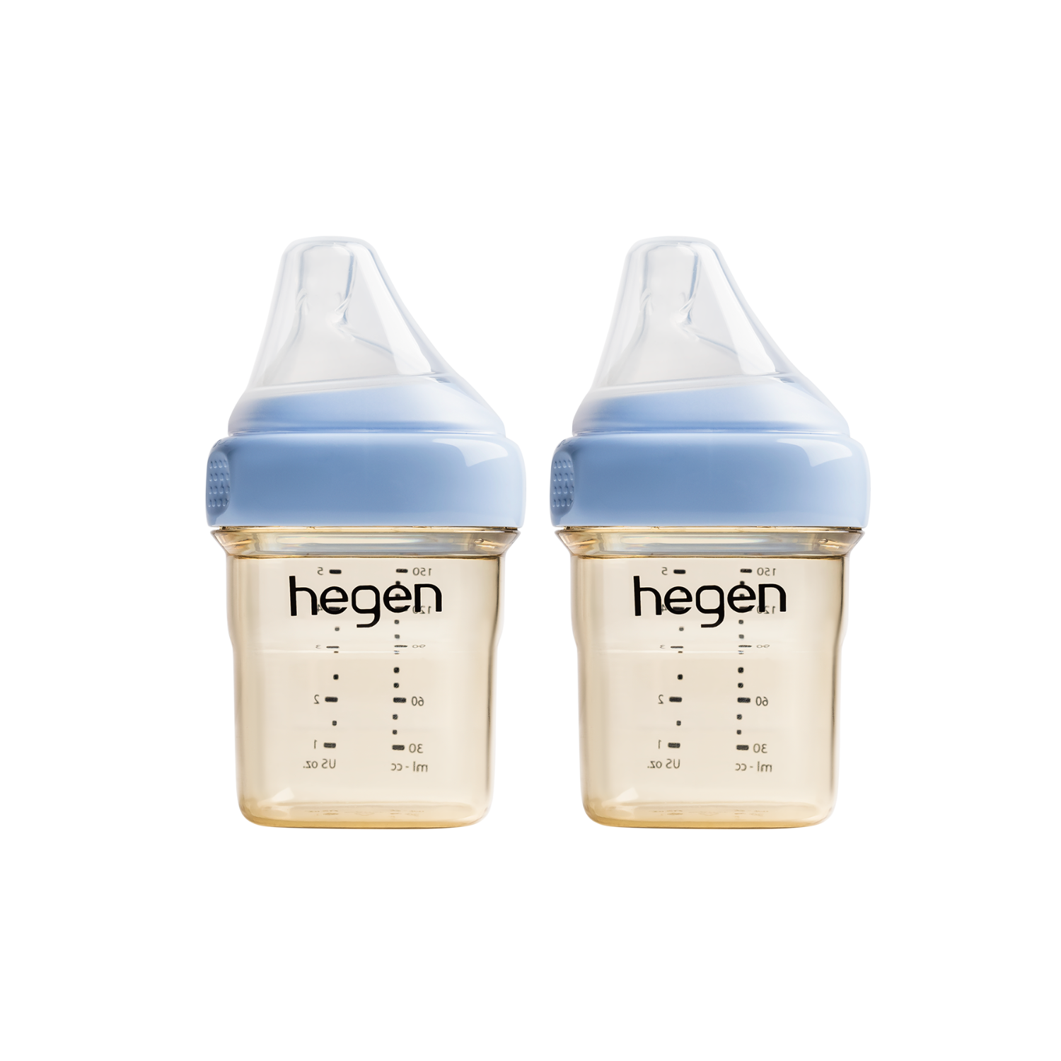 Hegen PCTO™ 150ml/5oz Feeding Bottle PPSU BLUE 2-Pack with 2 x Slow Flow Nipple (1 to 3 months)